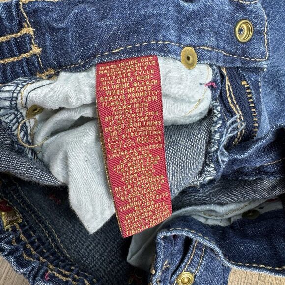 Vintage Apple Bottoms Jeans Baby Girls 3-6M Denim Blue Spell Out Logo Y2K 90s - Picture 7 of 10